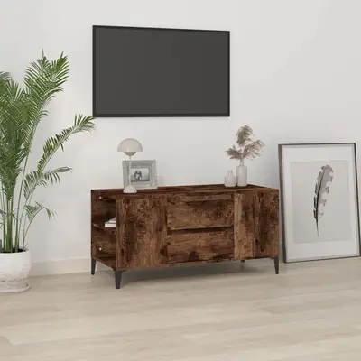 Comoda tv, stejar fumuriu, 102x44,5x50 cm, lemn prelucrat