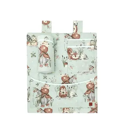 Organizator pentru patut leagan, MimiNu, Din bumbac certificat Oeko Tex Standard 100, 3…