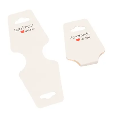 Suporturi în formă de trapez cu adeziv și mesaj Handmade with love - alb (set 100 buc) - Default…