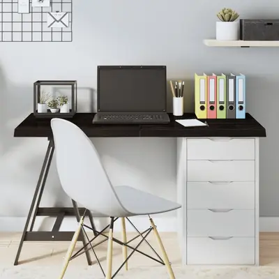 Blat de masa maro 120x60x(2-4) cm, lemn masiv stejar tratat