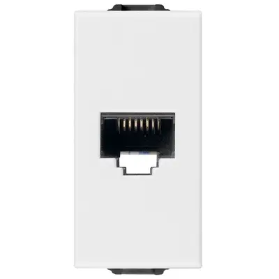 Priza internet 1 modul Vimar Neve Up 09338.9, RJ45 cat5e Netsafe UTP alb