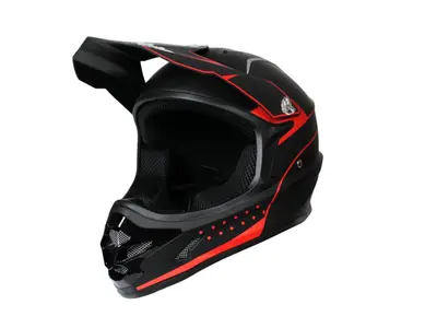 Casca motocross atv, SAFEBET HF-115 Reno-R, culoare negru mat rosu, marime L
