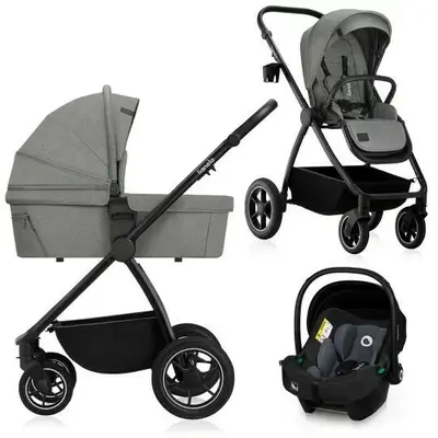 Carucior 3 in 1, Lionelo, Meril, Cu landou de dimensiune XL, Reversibil, Cu scoica auto testata…