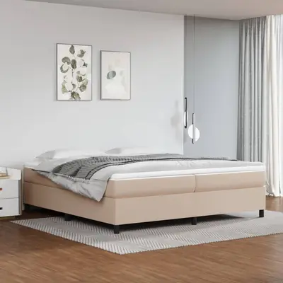 Cadru de pat, cappuccino, 200x200 cm, piele ecologica
