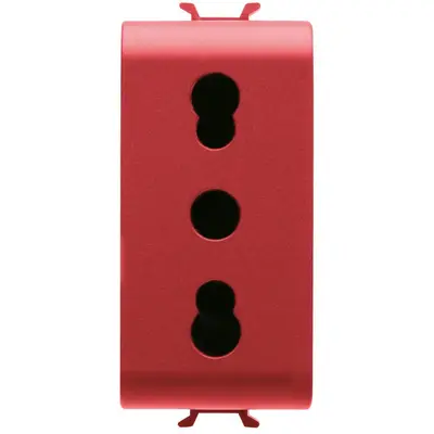 Priza pentru linii dedicate 1M 16A standard italian Gewiss Chorus GW10213, rosie