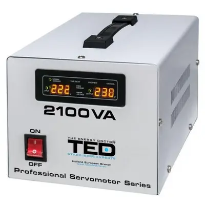 Stabilizator retea TED Electric 2100VA / 1200W cu servomotor TED2100SVC, unda sinusoidala pura…