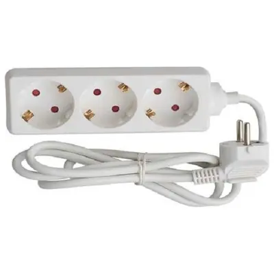 Prelungitor Bachmann SELLY 3xCEE7/3 PC, fara intrerupator, lungime cablu 1.5m, H05VV-F 3G1, alb…
