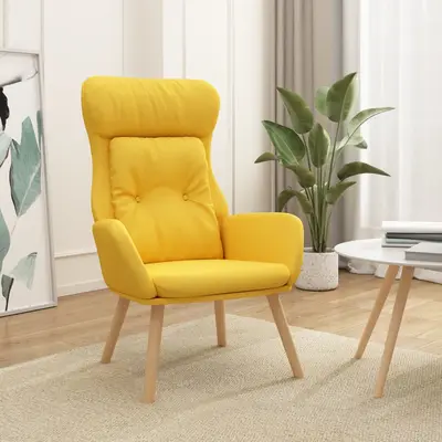 Scaun de relaxare, galben mustar, material textil