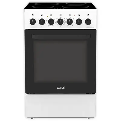 Aragaz Full Electric SM568VME Plita Vitroceramica cu 4 Zone de Gatit Cuptor 60L cu 7 Functii Grill…