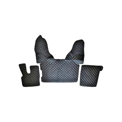 Covor auto imitatie piele dedicat Camion DAF XF 106 cutie automata Negru/Rosu Cod:LUX-533