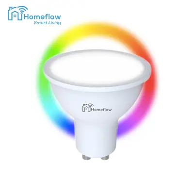Bec inteligent LED Wireless Homeflow B-5001, GU10, 5W (35W), 300lm, RGB, dimabil, Control de pe…