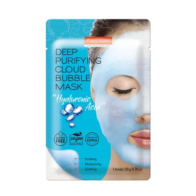 Mască pt față - Deep Purifying Cloud Bubble Mask Hyaluronic Acid 20g - Purederm