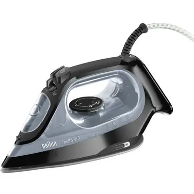 BRAUN Fier de calcat Braun TexStyle 3 SI3055BK, 2400 W, abur variabil 45g/min, jet de abur…