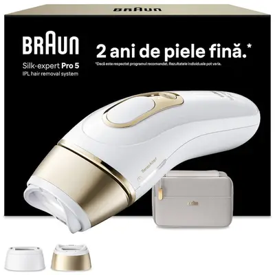 BRAUN Epilator IPL Braun Silk-expert PRO 5 PL5210 Senzor automat & continuu Skin pro 2.0, 400.000…