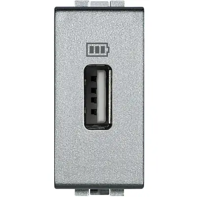Priza usb 1 modul Living Light Bticino NT4285C1, argintiu