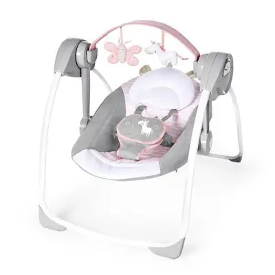 Balansoar electric bebelusi, Ingenuity, Comfort 2 Go, Flora the Unicorn, 2 pozitii inclinare, 12…