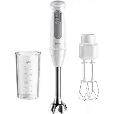 BRAUN Mixer vertical Braun MQ50501M, 1000W, 21 trepte viteza, Functie Turbo, Tel dublu, Pahar…