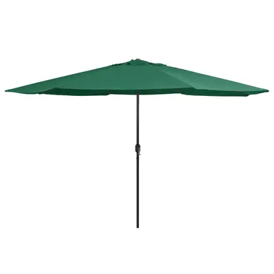 Umbrela de soare de gradina, stalp metalic, verde, 390 cm