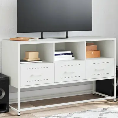 Dulap tv, alb, 100,5x39x60,5 cm, otel
