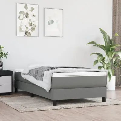 Saltea de pat cu arcuri, gri inchis, 90x200x20 cm, textil