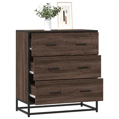 Dulap, stejar maro, 68x35x76 cm, lemn prelucrat si metal