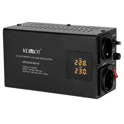 Stabilizator de tensiune cu relee 500VA / 350W, prindere in perete, KEMOT URZ3439-500-W