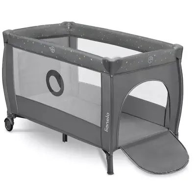 Patut pliant, Lionelo, Stefi Plus, Cu doua nivele, Cu intrare laterala cu fermoar, 2 roti, 120 x 60…
