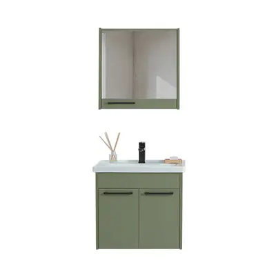 Set mobilier baie Sofia suspendat 3 piese verde 65 cm