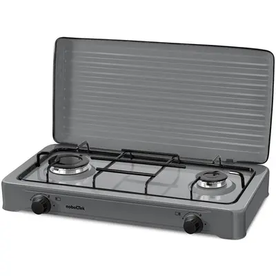 NobeLTek Plita exterior NobeLTek NLT PE2GS, gaz, 2 arzatoare, gri