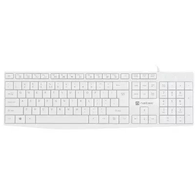 natec Tastatura Natec Nautilus NKL-1951, US, slim, 105 taste, cu fir, Alb