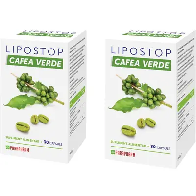 Pachet Lipostop cu Extract de Cafea Verde 30cps + 30cps