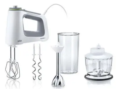Mixer de mana Braun HM5137WH MultiMix 5, 750 W (Alb)