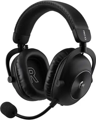 Casti gaming Logitech G PRO X3 LIGHTSPEED, 3.5mm AUX, Bluetooth, Autonomie 70 ore, Microfon (Negru)