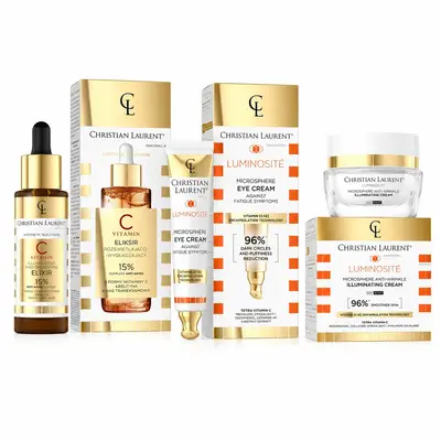 Set Christian Laurent Luminosite – Elixir iluminator cu Vitamina C 30 ml + Crema ochi 15 ml + Crema…