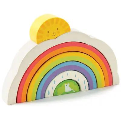 Tender Leaf Jucarie din lemn premium, Tunelul curcubeu, Tender Leaf Toys - Rainbow Tunnel, 7 piese…