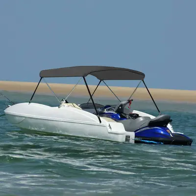 Parasolar barca bimini cu 2 arcuri, antracit, 180x130x110 cm