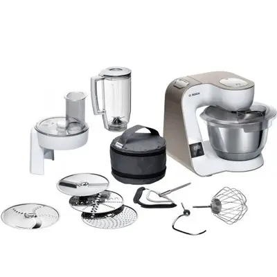 BOSCH Robot de bucatarie Bosch MUM5xW20, 1000W, 7 trepte de viteza + Pulse, 3D PlanetaryMixing…