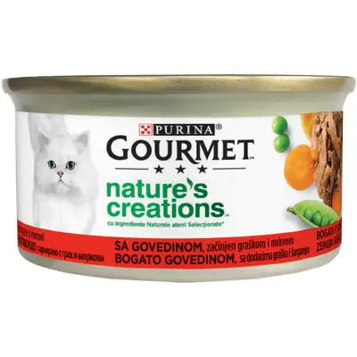 GOURMET Nature's Creations, File Vita si Mazare, 85 g