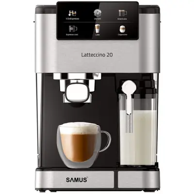 Samus Espressor Samus Latteccino 20, 20 bari, rezervor lapte 500 ml, 6 tipuri bauturi, 1350 W…