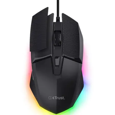 Trust Mouse cu fir Trust GXT 121 Felox+, interfata USB-A, 10000 DPI, iluminare RGB, Negru