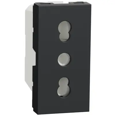 Priza italiana 1m 16A 2P+E Schneider Noua Unica NU302354, antracit