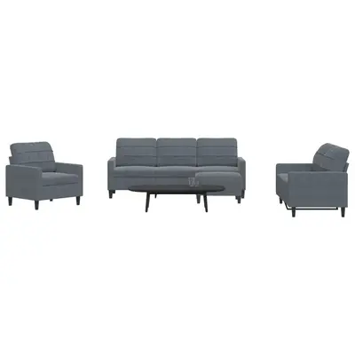 Set de canapele cu perne, 4 piese, gri inchis, catifea