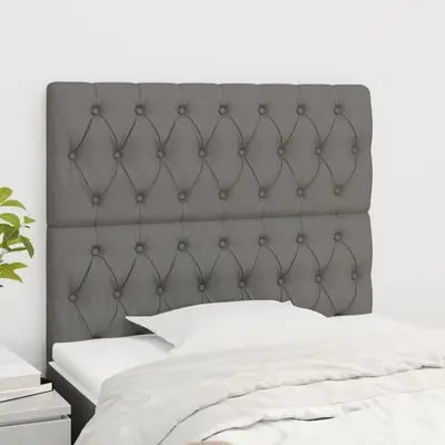 Tablii de pat, 2 buc, gri inchis, 100x7x78/88 cm, textil