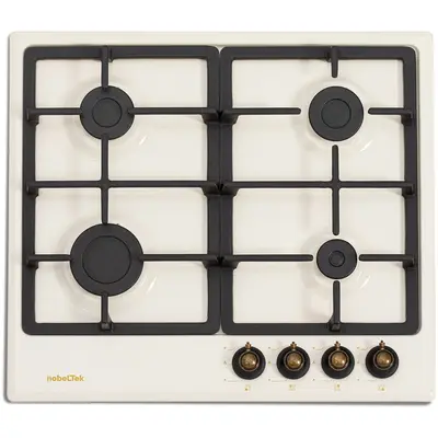 NobeLTek Plita incorporabila NobeLTek NHBG-9746RBJ, gaz, design rustic, crem
