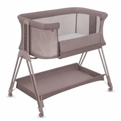 Patut co-sleeper, Lionelo, Luna, 2 in 1, Cu laterala culisanta, Cu setare unghiulara, Cu roti…