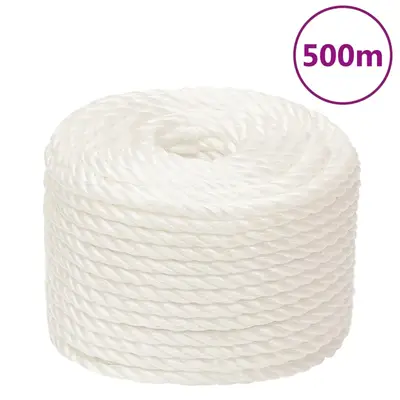 Franghie de lucru, alb, 10 mm, 500 m, polipropilena