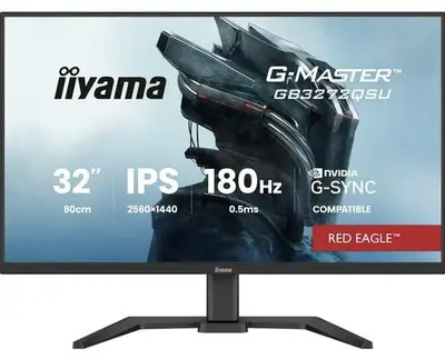 Monitor Gaming Fast IPS LED Iiyama 31.5inch GB3272QSU-B1, HDMI, DisplayPort, Boxe, 180 Hz, 0.5 ms…