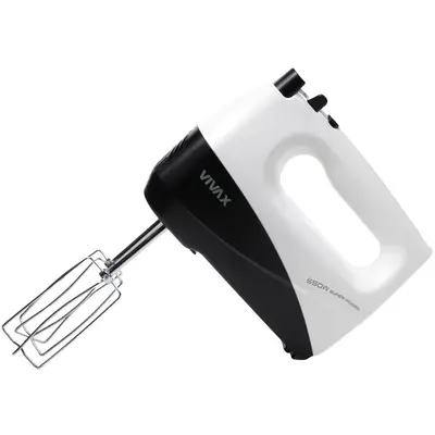 VIVAX Mixer de mana Vivax HM-550WB, 550 W, 5 viteze, Functie turbo, Alb-Negru