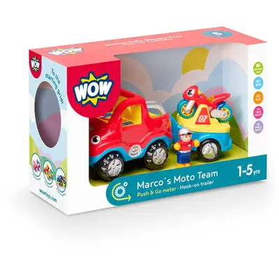 WOW Toys Jucarie pentru copii WOW Toys, Set camion cu motocicleta, Marcos Moto Team, 1-5 ani