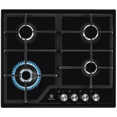 Plita incorporabila Electrolux EGS6436K, Gaz, 4 arzatoare, Wok, Aprindere electrica integrata…